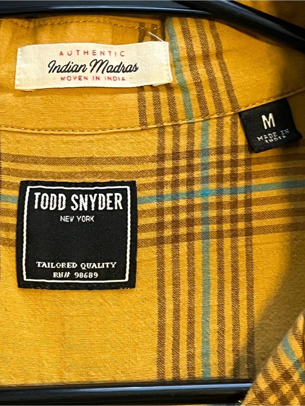 Todd Snyder Yellow Plaid Short-Sleeve Button-Down Shirt - Picture 6 of 6